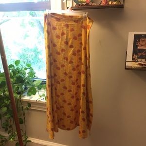 Yellow floral maxi slip skirt